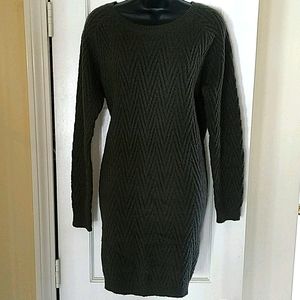 Dark green sweater dress